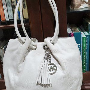 Michael Kors Ivory East/West Ring XL Tote Bag Hobo Leather - Dust Cover